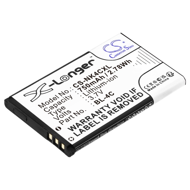 Batterie pour Nokia 6260 (750 mAh/2.78 Wh, 3.7 V)
