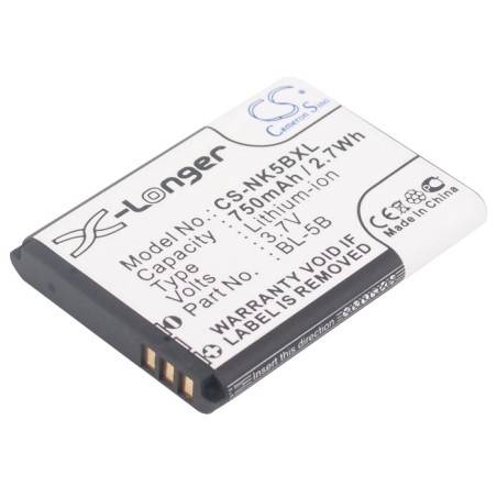 Batterie pour Nokia 5140i (750 mAh/2.78 Wh, 3.7 V)