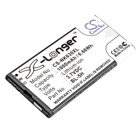 Batterie pour Microsoft Lumia 630 (1800 mAh/6.66 Wh, 3.7 V)
