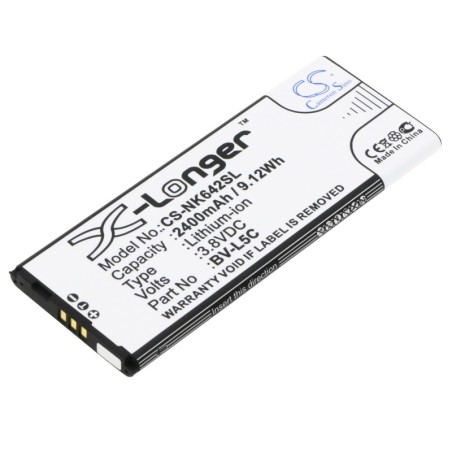 Batterie pour Nokia BV-L5C (2400 mAh/9.12 Wh, 3.8 V)