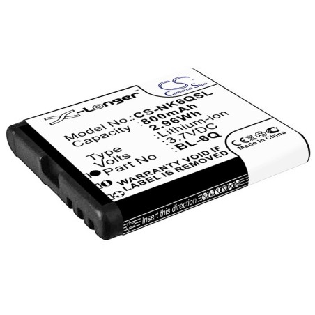 Batterie pour Nokia 6700 Classic (800 mAh/2.96 Wh, 3.7 V)