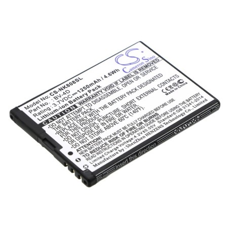Batterie pour Nokia BV-4D (1250 mAh/4.63 Wh, 3.7 V)