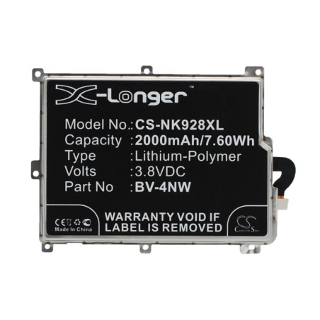 Batterie pour Microsoft BV-4NW (2000 mAh/7.6 Wh, 3.8 V)
