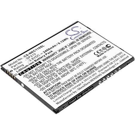 Batterie pour Nokia C1 Plus (2400 mAh/9.12 Wh, 3.8 V)