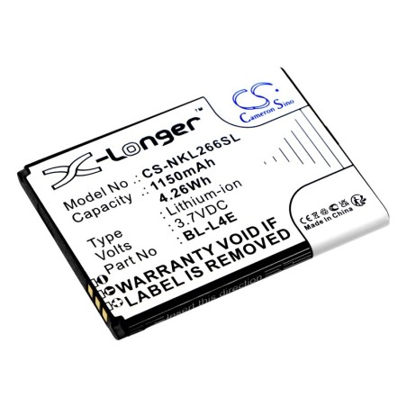 Batterie pour Nokia BL-L4E (1150 mAh/4.26 Wh, 3.7 V)