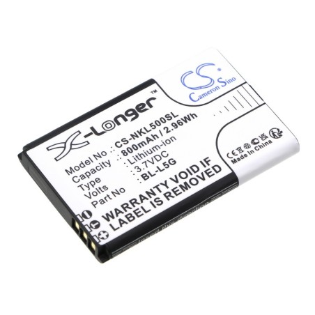 Batterie pour Nokia BL-L5G (800 mAh/2.96 Wh, 3.7 V)