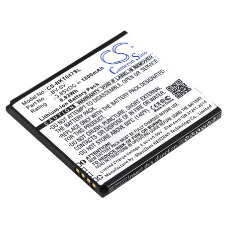 Batterie pour Nokia BV-5V (1800 mAh/6.93 Wh, 3.85 V)