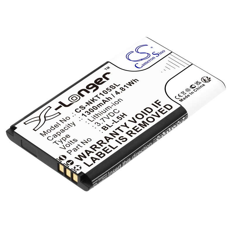 Batterie pour Nokia 105 4G (1300 mAh/4.81 Wh, 3.7 V)