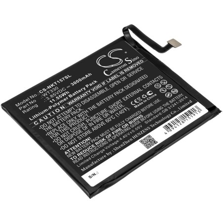 Batterie pour Nokia TA-1150 (3000 mAh/11.55 Wh, 3.85 V)