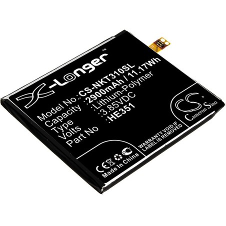 Batterie pour Nokia TA-1070 (2900 mAh/11.17 Wh, 3.85 V)