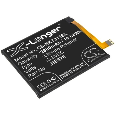 Batterie pour Nokia 3.1A (2800 mAh/10.64 Wh, 3.8 V)