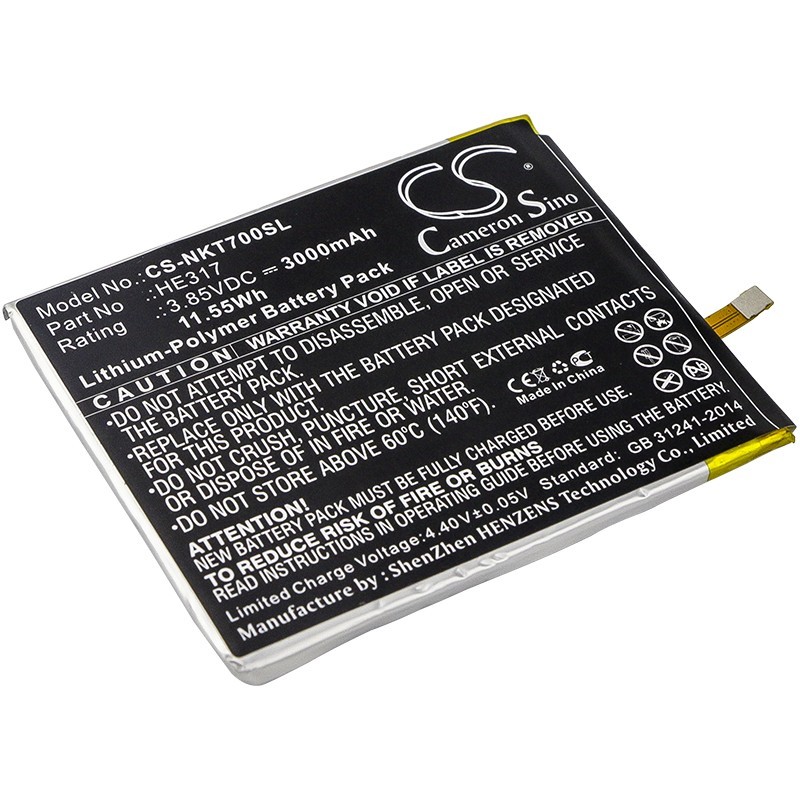 Batterie pour Nokia 7 (3000 mAh/11.55 Wh, 3.85 V)