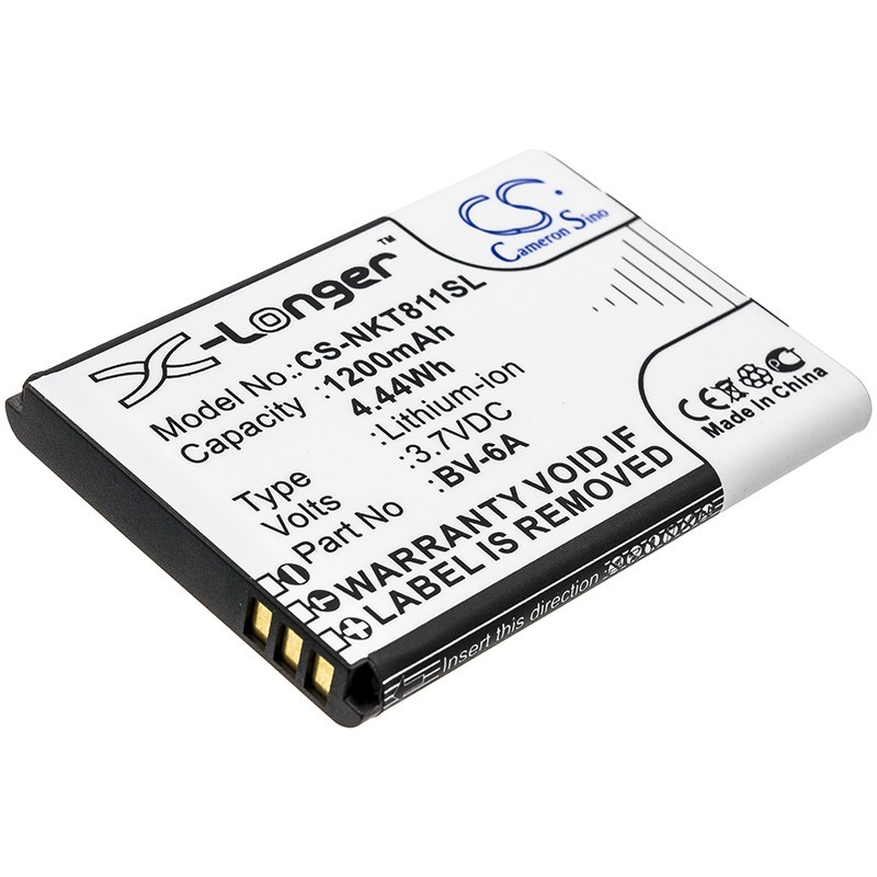 Batterie pour Nokia BV-6A (1200 mAh/4.44 Wh, 3.7 V)