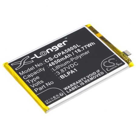 Batterie pour Oppo A38 (4850 mAh/18.77 Wh, 3.87 V)