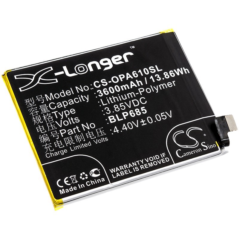 Batterie pour OnePlus A6010 (3600 mAh/13.86 Wh, 3.85 V)