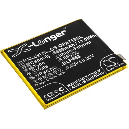 Batterie pour Oppo A7x (3400 mAh/13.09 Wh, 3.85 V)