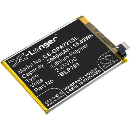 Batterie pour Oppo PDYM20 (3900 mAh/15.02 Wh, 3.85 V)