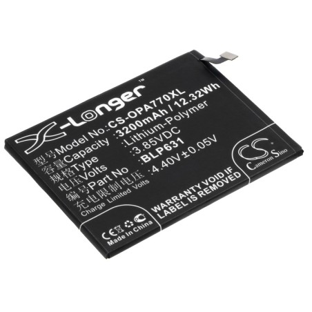 Batterie pour Oppo A77m (3200 mAh/12.32 Wh, 3.85 V)