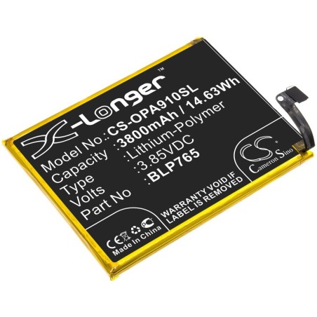 Batterie pour Oppo PCPM00 (3800 mAh/14.63 Wh, 3.85 V)