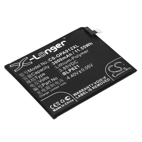 Batterie pour Oppo CPH1607 (3000 mAh/11.55 Wh, 3.85 V)