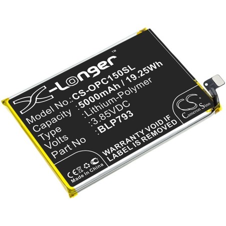 Batterie pour Oppo RMX2189 (5000 mAh/19.25 Wh, 3.85 V)
