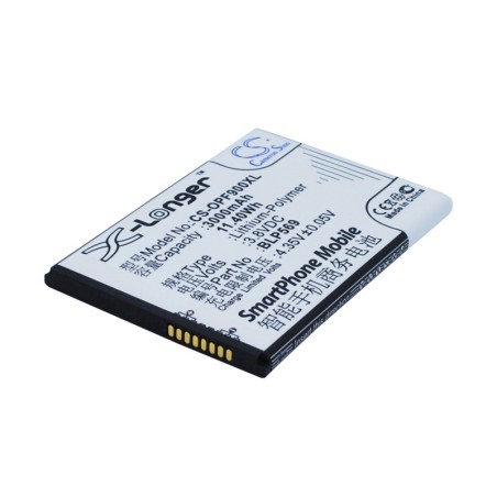 Batterie pour Oppo BLP569 (3000 mAh/11.4 Wh, 3.8 V)