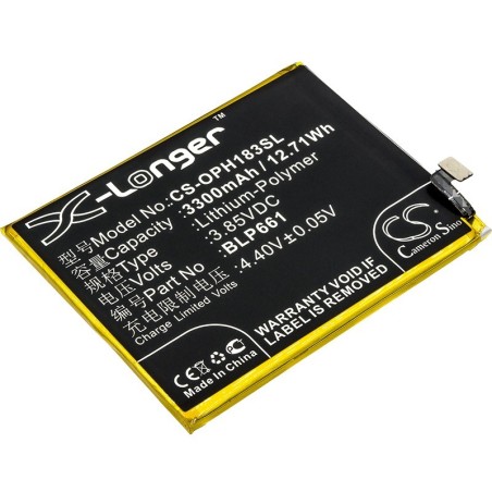 Batterie pour Oppo A3 Dual SIM (3300 mAh/12.71 Wh, 3.85 V)