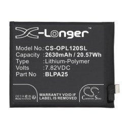 Batterie pour OnePlus BLPA25 (2630 mAh/20.57 Wh, 7.82 V)