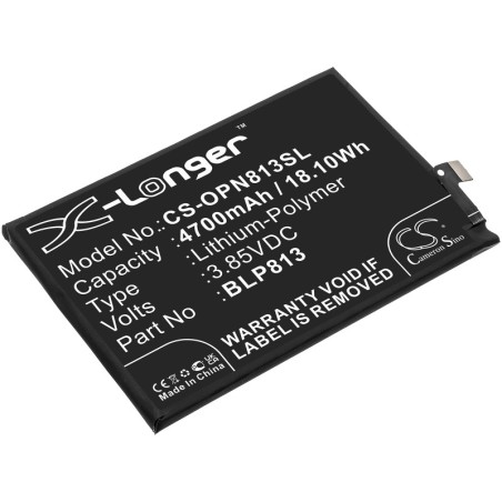Batterie pour OnePlus BLP813 (4700 mAh/18.1 Wh, 3.85 V)