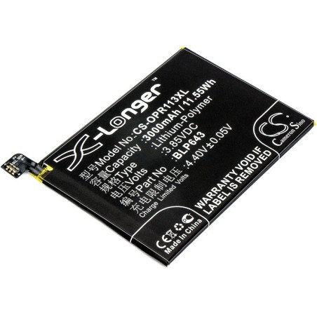 Batterie pour Oppo BLP643 (3000 mAh/11.55 Wh, 3.85 V)