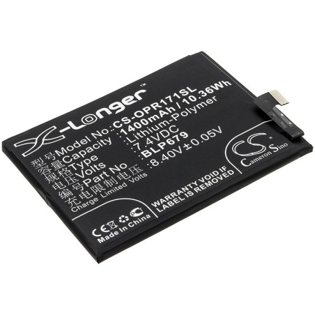 Batterie pour Oppo CPH1877 (1400 mAh/10.36 Wh, 7.4 V)