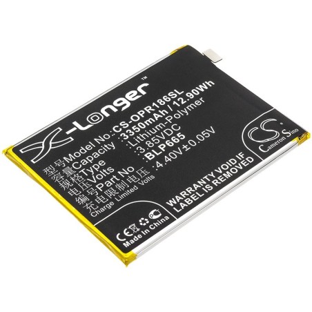 Batterie pour Oppo BLP665 (3350 mAh/12.9 Wh, 3.85 V)
