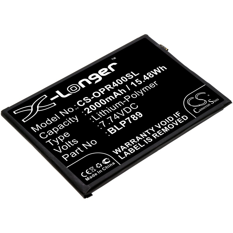 Batterie pour Oppo PDPM00 (2000 mAh/15.48 Wh, 7.74 V)