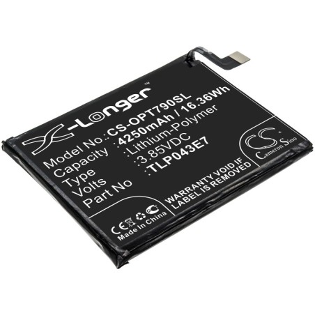 Batterie pour Alcatel TLP043E7 (4250 mAh/16.36 Wh, 3.85 V)