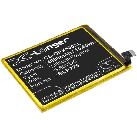 Batterie pour Oppo BLP775 (4000 mAh/15.4 Wh, 3.85 V)