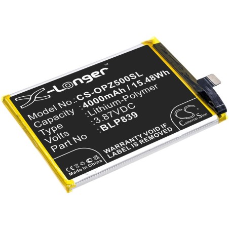 Batterie pour Oppo CPH2211 (4000 mAh/15.48 Wh, 3.87 V)