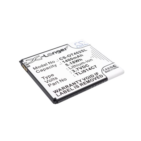 Batterie pour Alcatel OT-4024 (1400 mAh/5.18 Wh, 3.7 V)