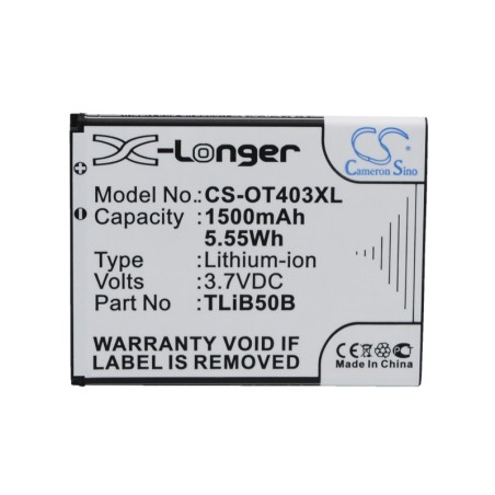 Batterie pour Alcatel CAB60B0001C2 (1500 mAh/5.55 Wh, 3.7 V)