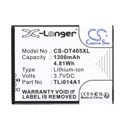 Batterie pour Alcatel OT-5020D (1300 mAh/4.81 Wh, 3.7 V)