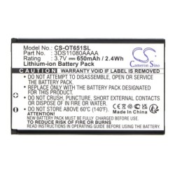Batterie pour Alcatel OT-E159 (650 mAh/2.41 Wh, 3.7 V)