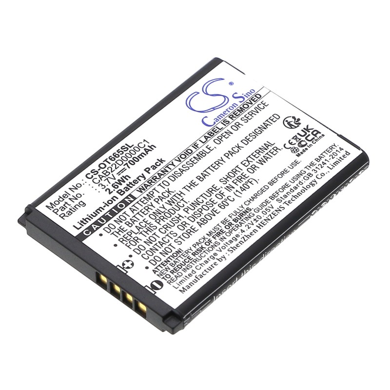 Batterie pour Alcatel 2010D (700 mAh/2.59 Wh, 3.7 V)