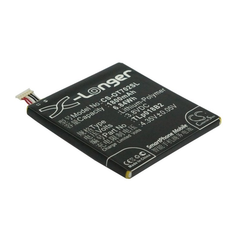 Batterie pour TCL P606T (1800 mAh/6.84 Wh, 3.8 V)