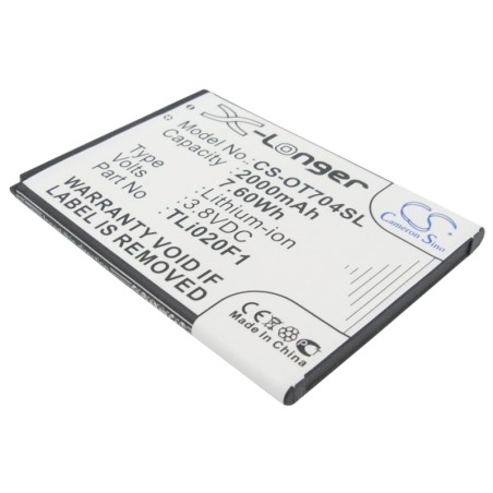 Batterie pour Alcatel One Touch POP 2 4.0 LTE (2000 mAh/7.6 Wh, 3.8 V)