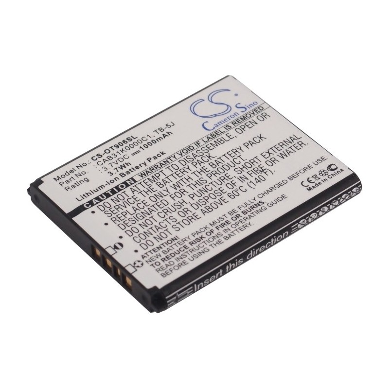 Batterie pour TCL BY74 (1000 mAh/3.7 Wh, 3.7 V)