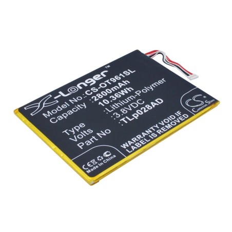 Batterie pour Alcatel TLp034B (2800 mAh/10.64 Wh, 3.8 V)