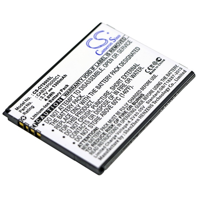 Batterie pour Alcatel Smart (1300 mAh/4.81 Wh, 3.7 V)