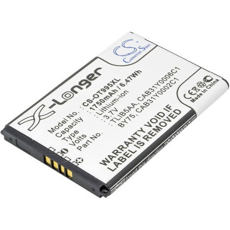 Batterie pour TCL A968 (1750 mAh/6.48 Wh, 3.7 V)