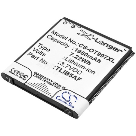 Batterie pour Alcatel TLiB32E (1950 mAh/7.22 Wh, 3.7 V)