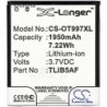 Batterie pour TCL TLiB5AF (1950 mAh/7.22 Wh, 3.7 V)