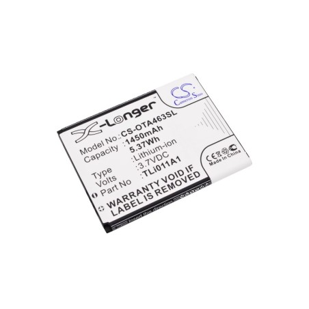 Batterie pour Alcatel A463 (1450 mAh/5.37 Wh, 3.7 V)